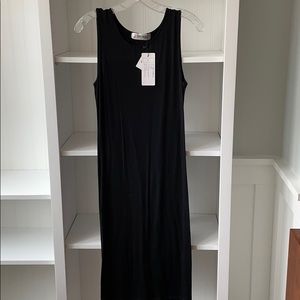 Ladies black cotton sleeveless dress